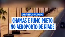 Chamas e fumo no aeroporto de Riade após alerta de ataque aéreo