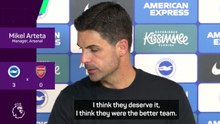 Arteta 'extremely disappointed' by Arsenal's Brighton defeat