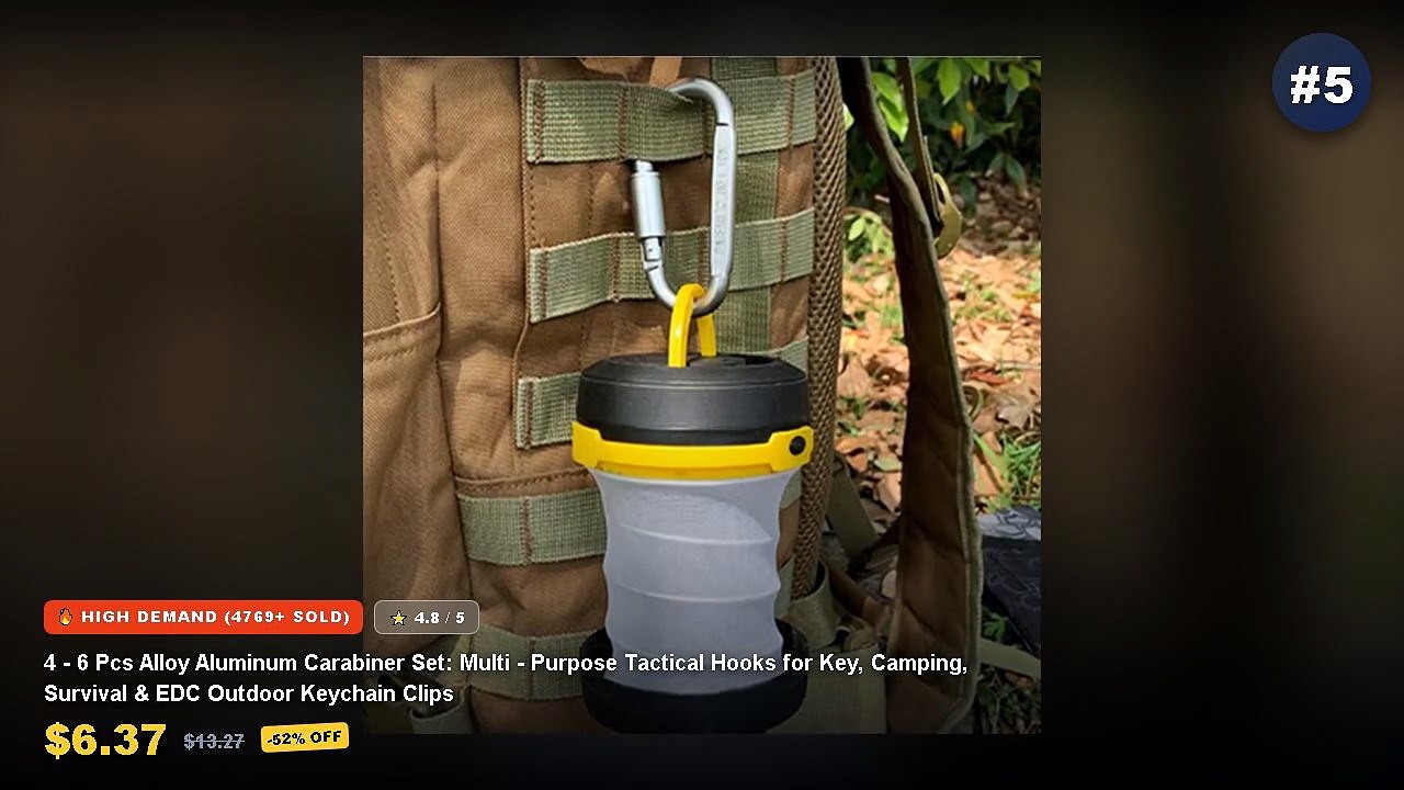 Best Top 5 Tactical Carabiner Clips For Backpack Gear on AliExpress | Review - 1 10Pcs Military Tactical Carabiner Clips...