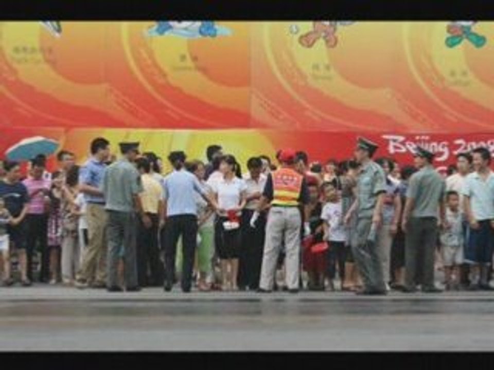 Passage de la flamme olympique à Pekin