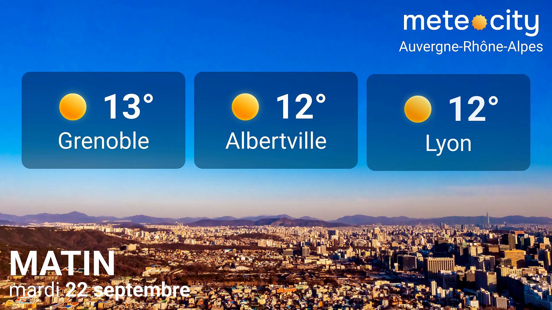 Bulletin météo Auvergne-Rhône-Alpes du mardi 22 septembre 2026