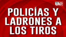 Policías y ladrones a los tiros: balearon a ladrón y quedó grabado por las cámaras
