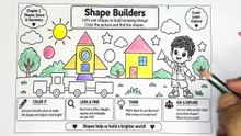 Shape Coloring Activity | Learn Shapes with a Rocket & Train