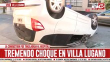Tremendo choque y vuelco: perdió el control y terminó chocando a varios autos estacionados