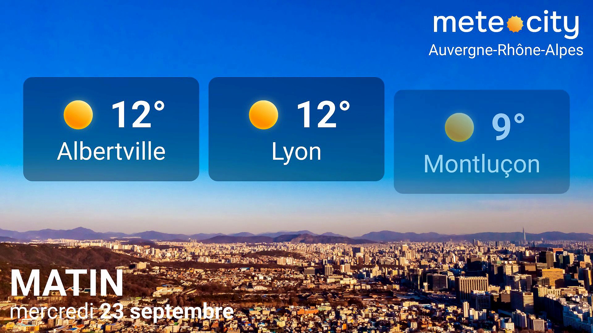 Bulletin météo Auvergne-Rhône-Alpes du mercredi 23 septembre 2026