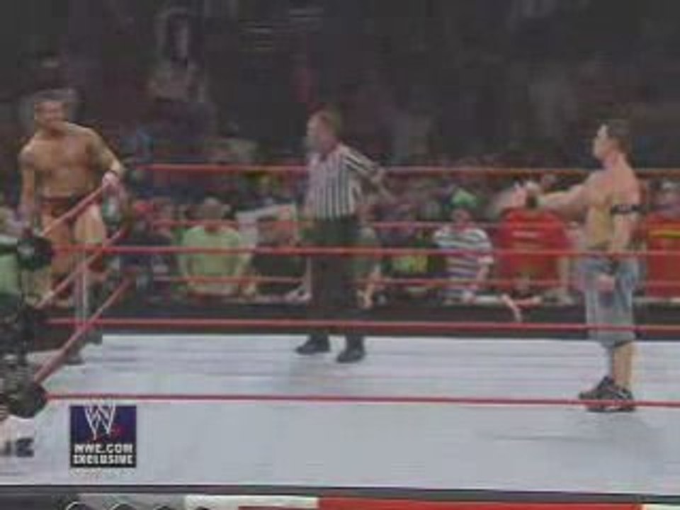 John Cena and Randy Orton after RAW