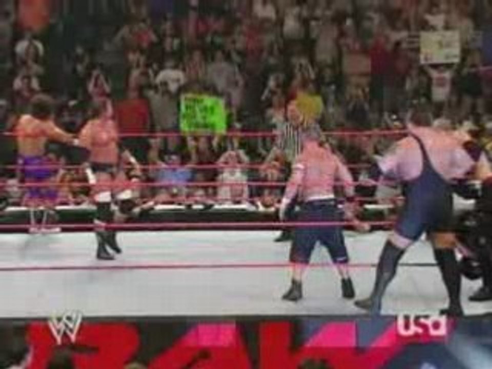 John cena & Kane & Big Show vs Carlito & Chris Masters & HHH