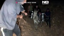 Pasterze z Zachodniego Brzegu Jordanu nocą wiozą mleko osłami przez rowy