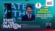 Ilang personalidad at palabas ng GMA Network, kinilala sa 2026 USTV Media Exellence Awards | SONA