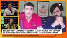 Estudiante de la EPET 53 de Colonia Alberdi recibió una mención de honor del Instituto Balseiro