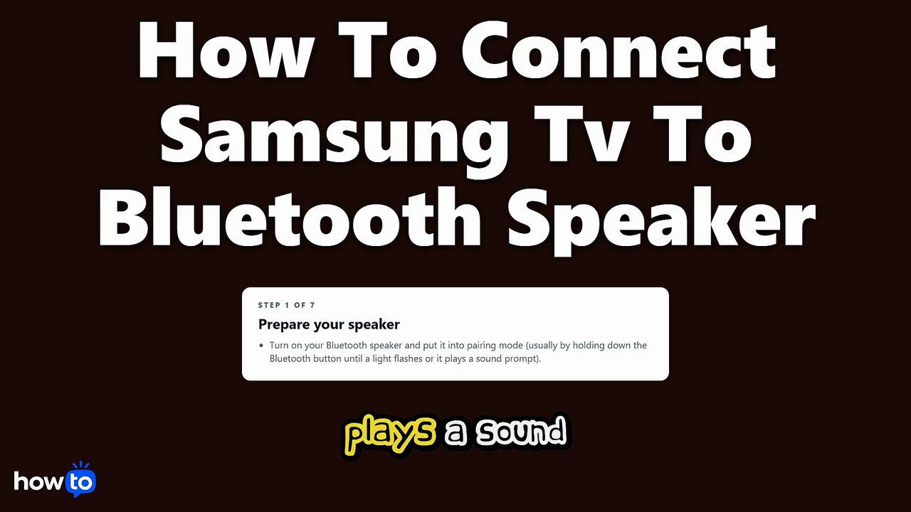 How to connect samsung tv to bluetooth speaker (Step by Step) - video ...