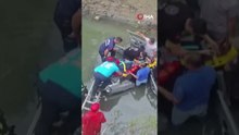 Aydın'da yoldan çıkan otomobil kanala uçtu: Yaralılar aracın tavanı kesilerek kurtarıldı