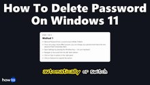 How to delete password on windows 11 (Step by Step)