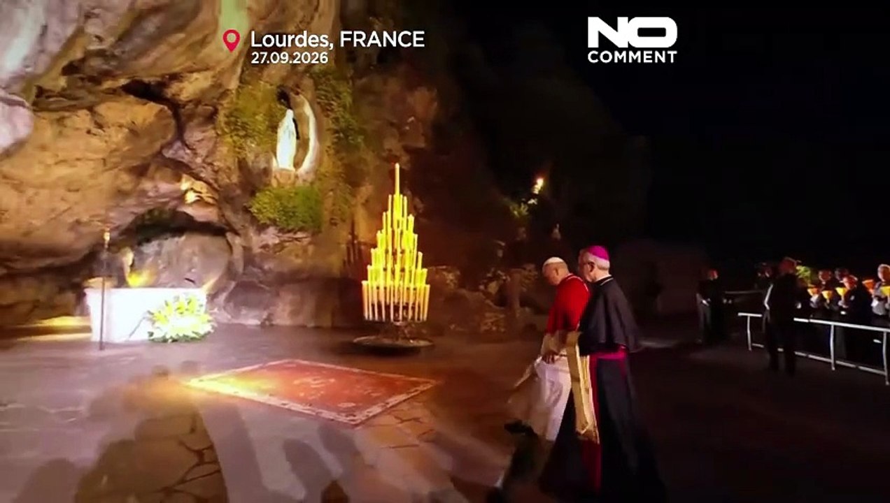 Lourdes: papst betet rosenkranz mit pilgern, 150.000 bei messe