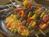 Bison and Vegetable Kabobs with Cous Cous Salad