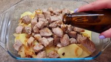 Fügen Sie einfach Bier zu Fleisch hinzu, um ein köstliches Abendessenrezept zu erhalten