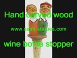 Unique bottle stoopers wooden, carved & handcrafted!