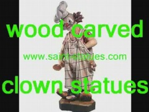 Laughing clowns wood carved & completely handcrafted!