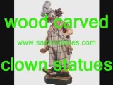 Laughing clowns wood carved & completely handcrafted!