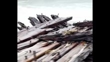 Starker Wintersturm legt Schiffswrack aus dem 19. Jahrhundert auf US-Insel frei