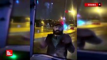İstanbul'da İETT otobüsünün önünü kesti, dakikalarca yol vermedi