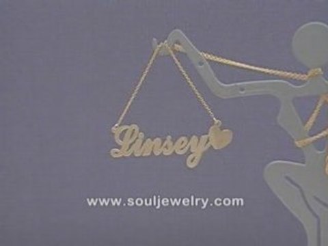 Personalized Gold Name with Heart Necklace Jewelry