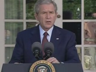 George Bush is condemning Russia's actions against Georgia