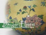Golden Bamboo & Flowers Vase