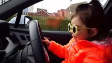 Driving Crying Baby Doll to the Park with Parents Car