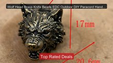 Wolf Head Brass Knife Beads EDC Outdoor DIY Paracord Handmade... -- Amazing Value 2026 | Must Have!