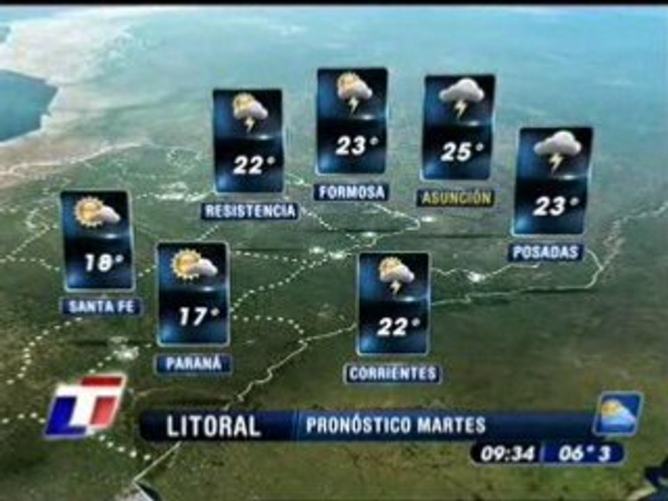 Pronóstico del tiempo para el martes