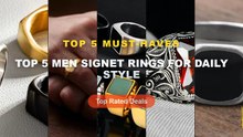 Why Everyone Is Buying Top 5 Men Signet Rings For Daily Style - Vnox 12.5mm Signet Ring for Men, Black Square Top Stainl...