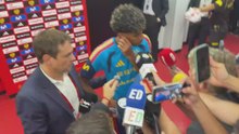 Lamine, Fermín y Huijsen zona mixta