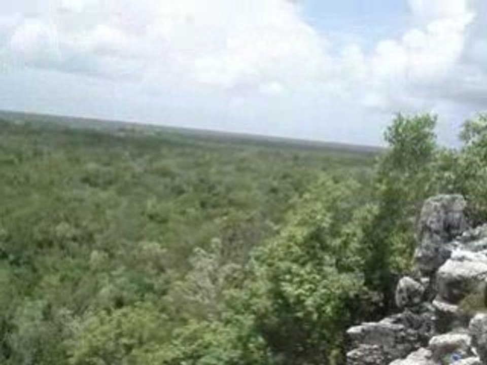 Vue d'en haut de la pyramide de Cobà au Mexique