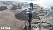 SpaceX Stacking Starship 24 Onto Heavy Booster In Amazing Drone Video