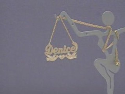 Personalized Gold Name with birds Design Necklace