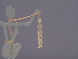 Personalized Gold Any Vertical Name Pendant Necklace