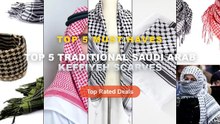 Top 5 Traditional Saudi Arab Keffiyeh Scarves: Top 5 Best Sellers - Ethnic Keffiyeh Head Scarf Fringed Arafat Hijab Shem...