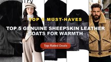 Top 5 Genuine Sheepskin Leather Coats For Warmth: Top 5 Best Sellers - Camel Winter Shearling Jacket Men Retro Style Plu...
