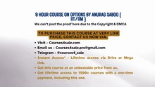 Courses4sale.com — 9 Hour course on options by anurag saboo ( IIT/IIM )
