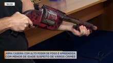 Arma caseira com alto poder de fogo é apreendida com menor de idade