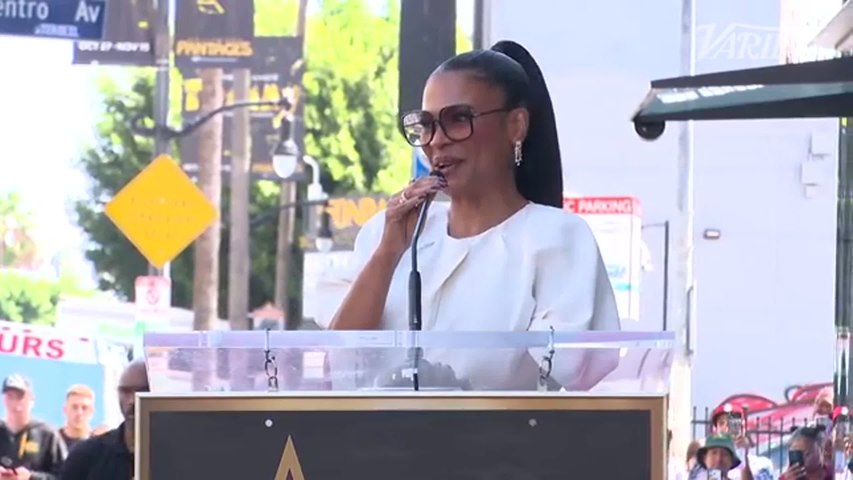 Nia Long speaks during her Hollywood Walk of Fame ceremony