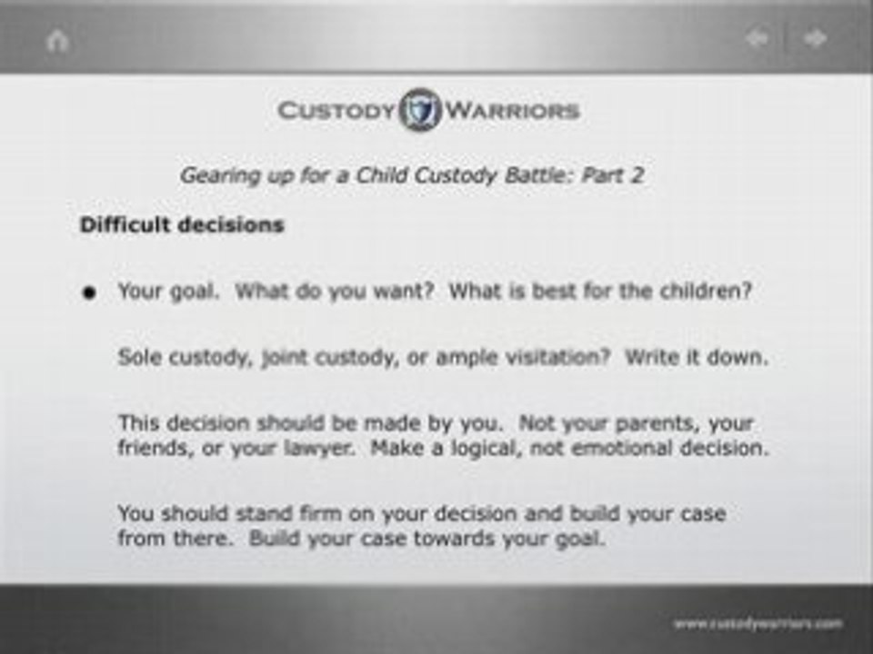 Child Custody for Fathers - Tip 102 Part 2
