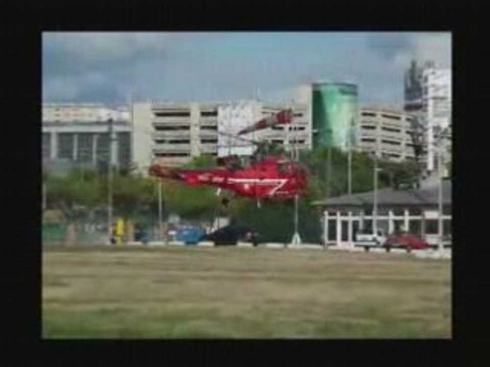 Decollage d'une Alouette III securite civile Juillet 2008