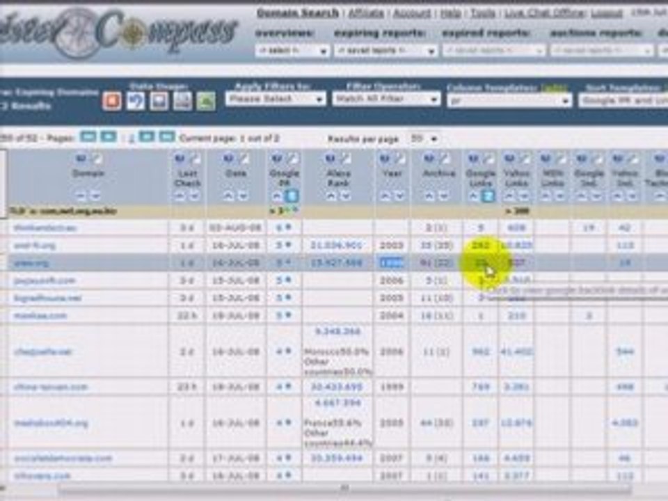 RegCompass Expiring Domains