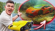 J’ai repéré une vraie LAMBORGHINI engloutie avec mon drone sous-marin !