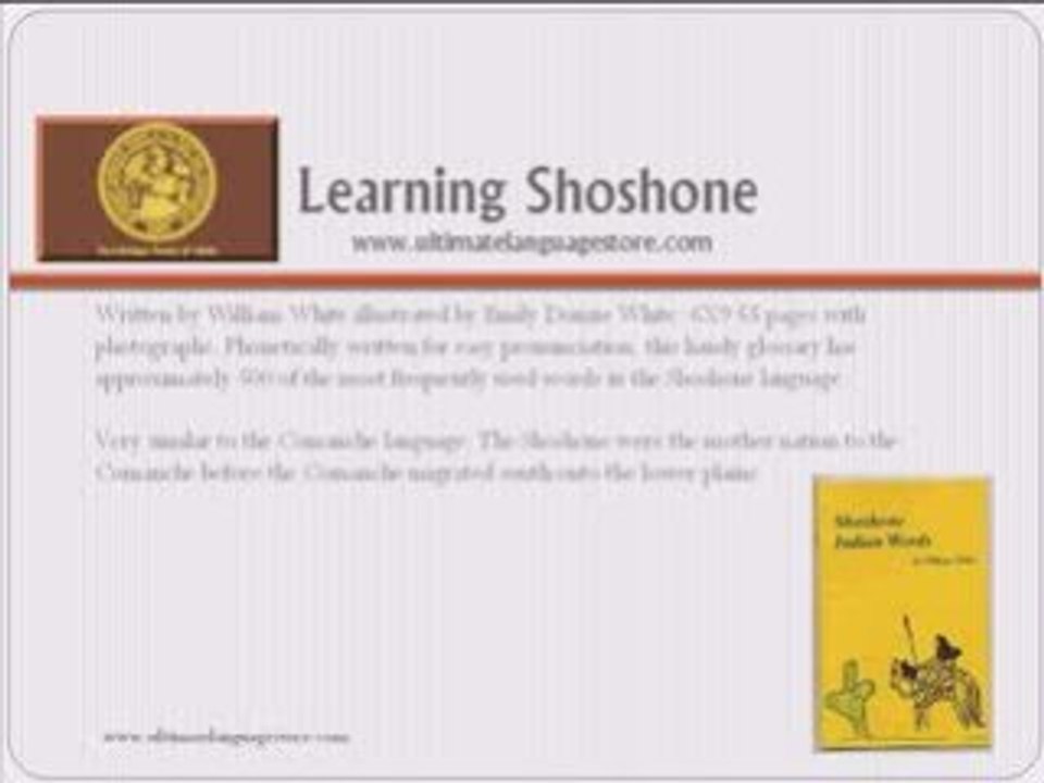 Learn Shoshone Language