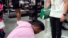The seller probably thought he was about to run off with the shoes. Hahaha😂