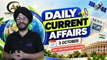 3 October 2026 Current Affairs | Daily Current Affairs | Current Affairs for SSC, Banking, UPSC