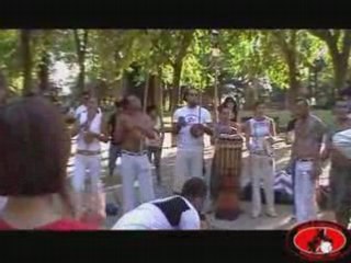 Rueda abalô capoeira en Templo de Debod